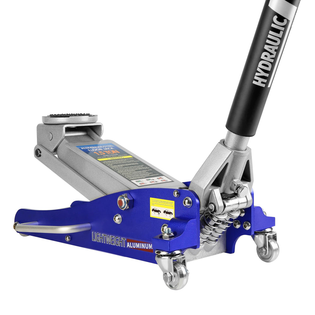 Heavy Duty Hydraulic Low Profile Aluminum Steel Floor Jack 1.5 Ton Blue C1386