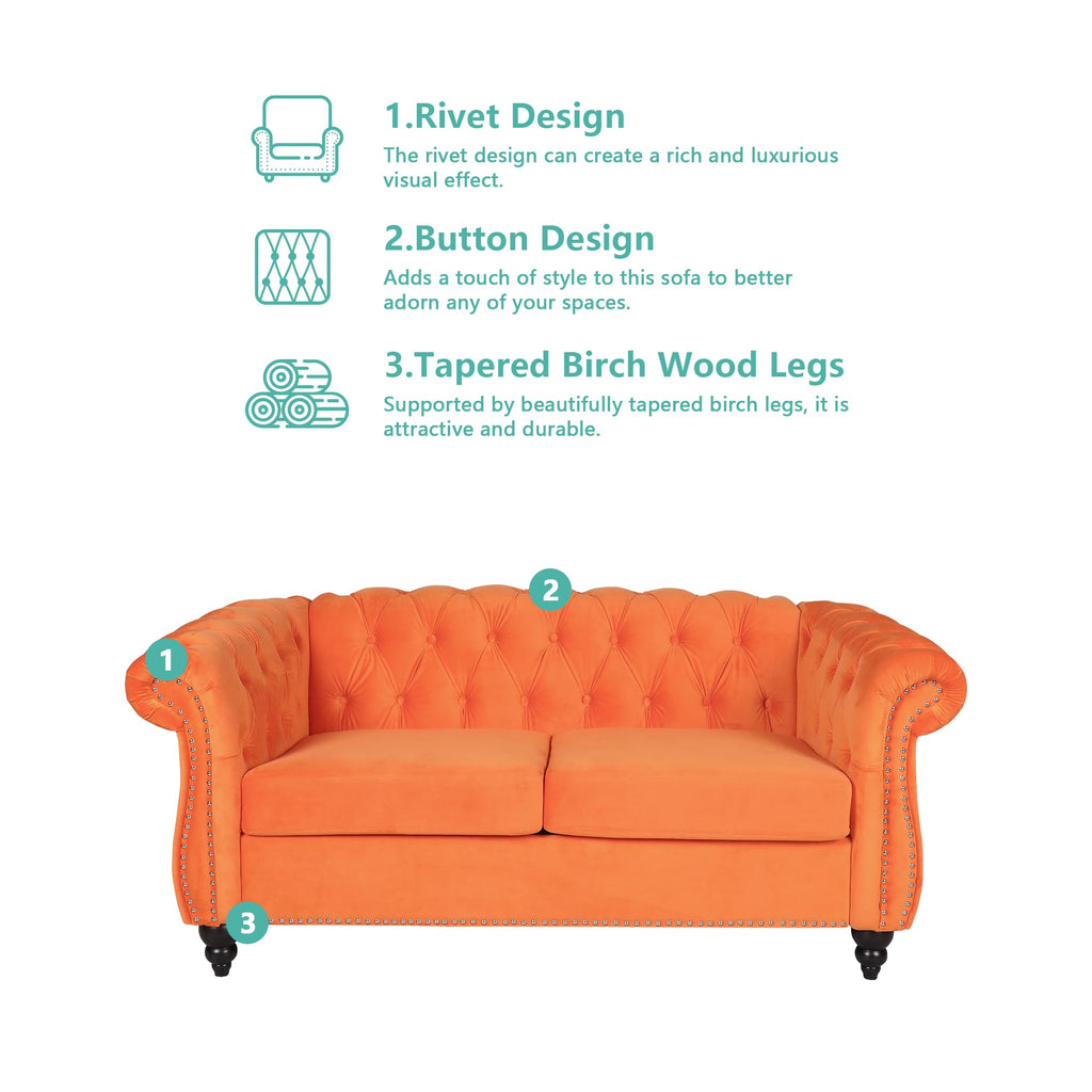 Tufted Velvet 2 Seater Sofa H39009