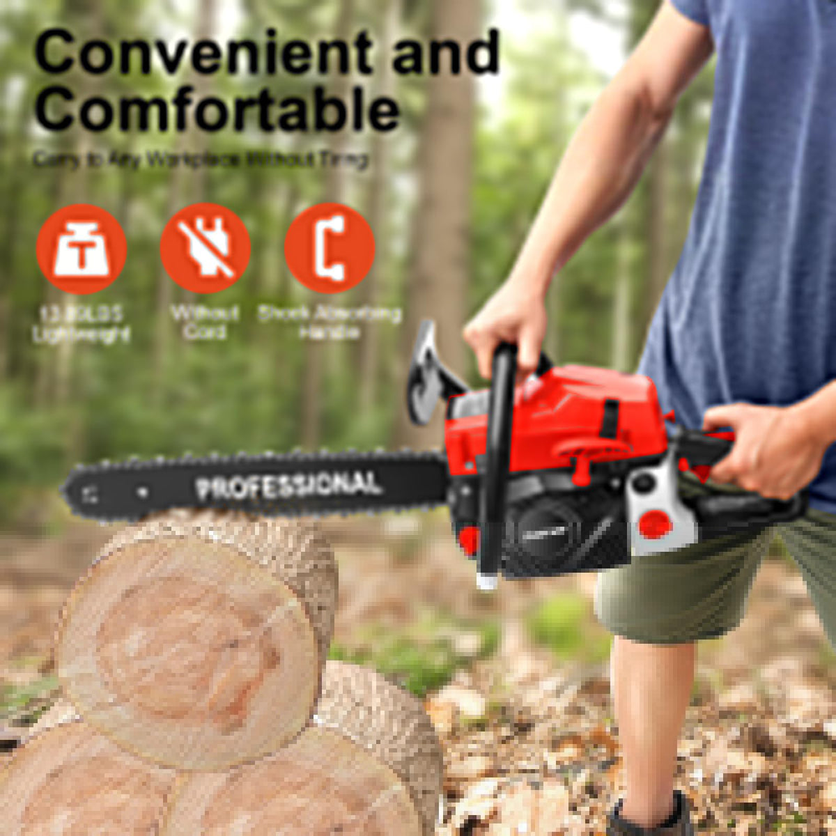20 Inch 58cc Gas Chainsaw R7221