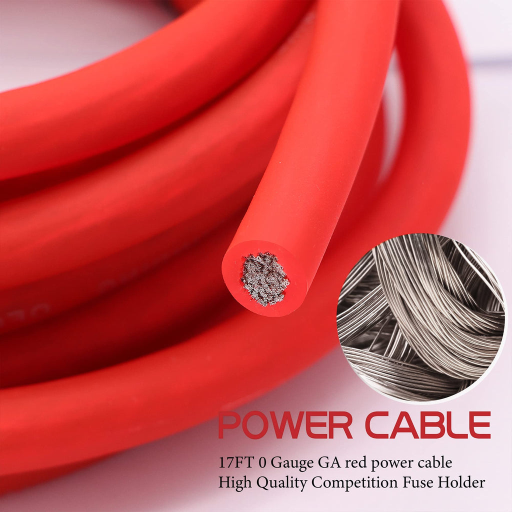 0 Gauge 3000 Watt Amp Wiring Kit with Power RCA Speaker Wire S568874