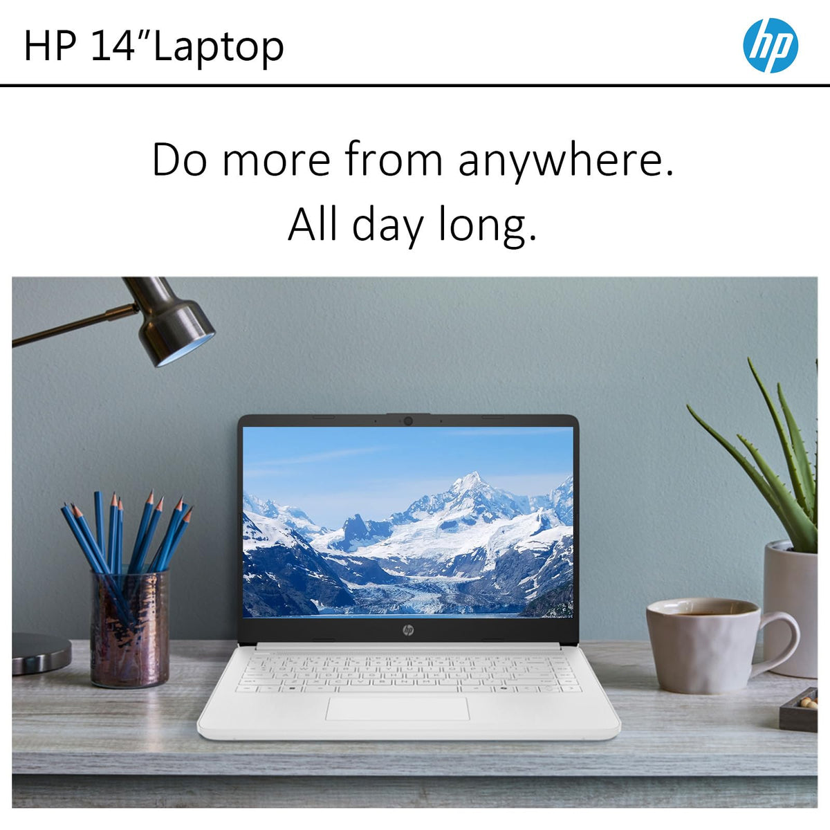 14 Inch Laptop, Intel Celeron N4500, 4GB RAM, 128GB Storage, Windows 11 S, Snowflake White B2668