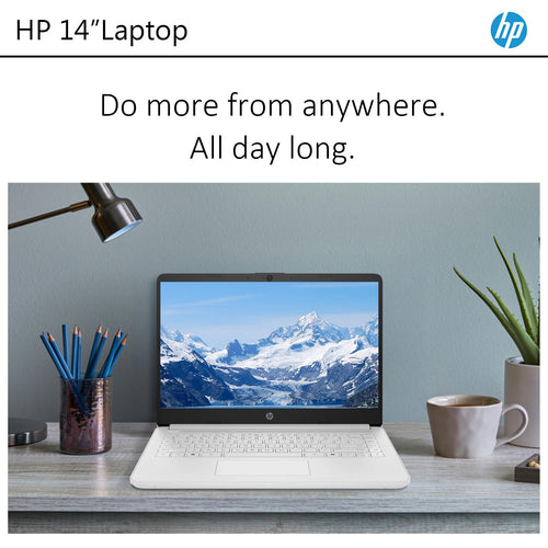 14 Inch Laptop, Intel Celeron N4500, 4GB RAM, 128GB Storage, Windows 11 S, Snowflake White B2668