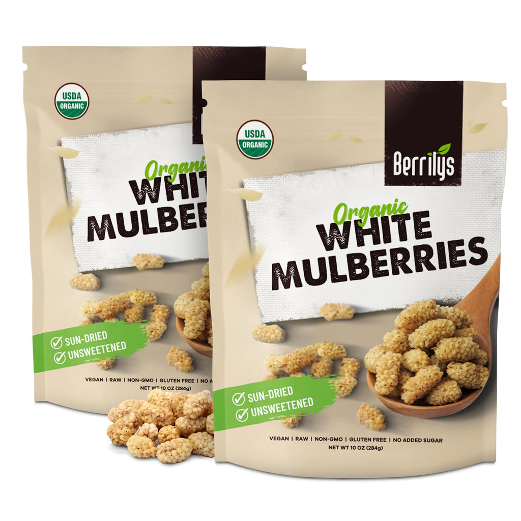 Organic Dried White Mulberries 2 Pack 10oz V59355