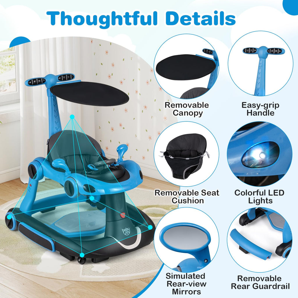 Foldable Adjustable Baby Walker with Wheels Y250