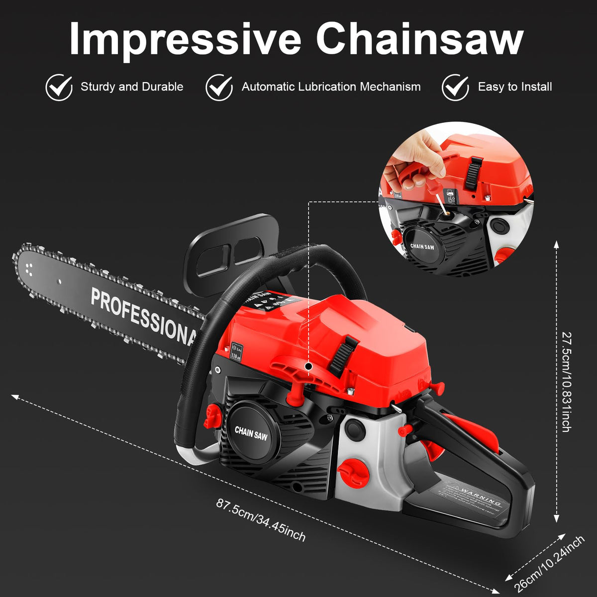 20 Inch 58cc Gas Chainsaw R7221
