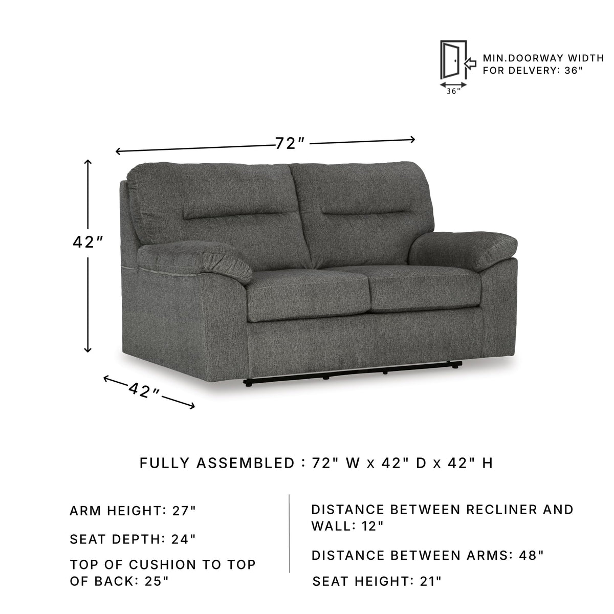 Light Gray Glider Loveseat U57521