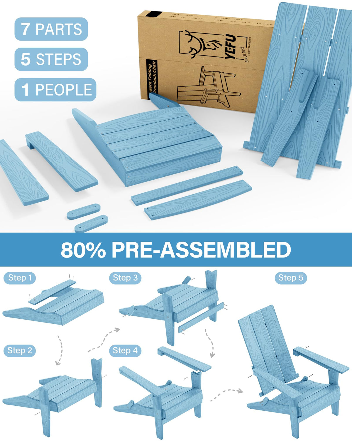 Oversize Folding Plastic Adirondack Chairs Set of 2 J372691