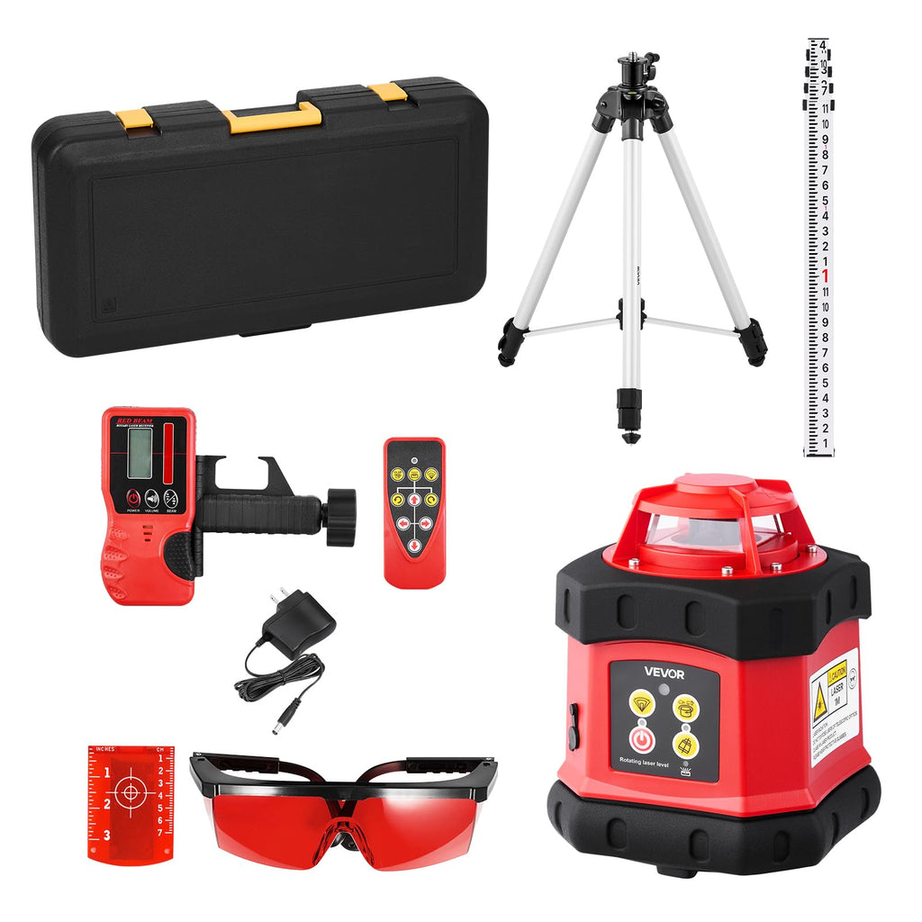 360-Degree Self Leveling Rotary Laser Level Kit with Tripod W9116