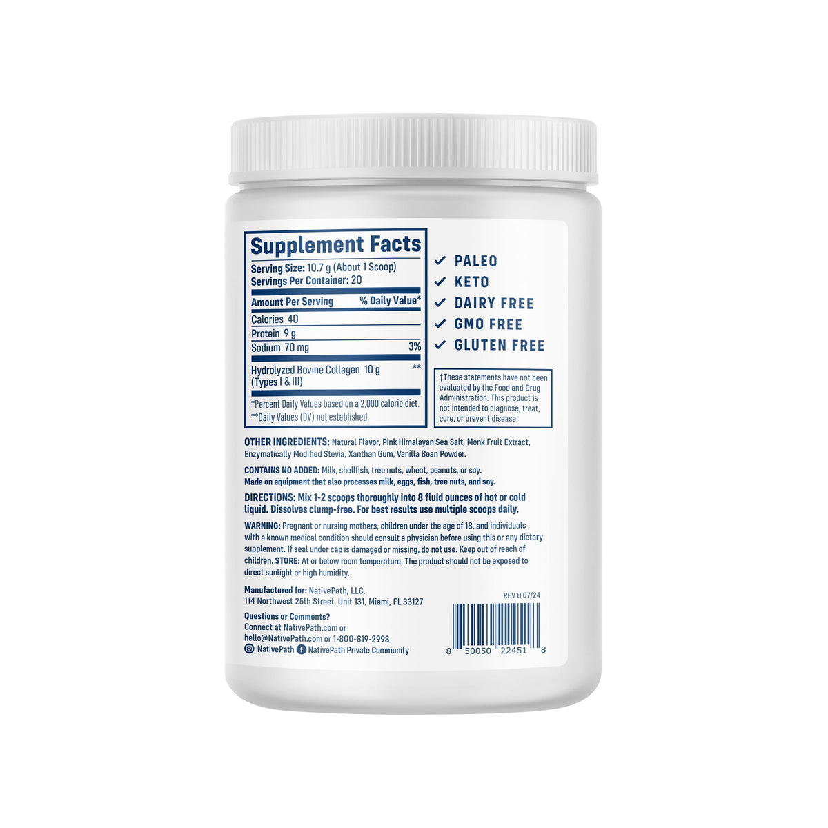 Hydrolyzed Type 1 & 3 Collagen Protein Powder Q991