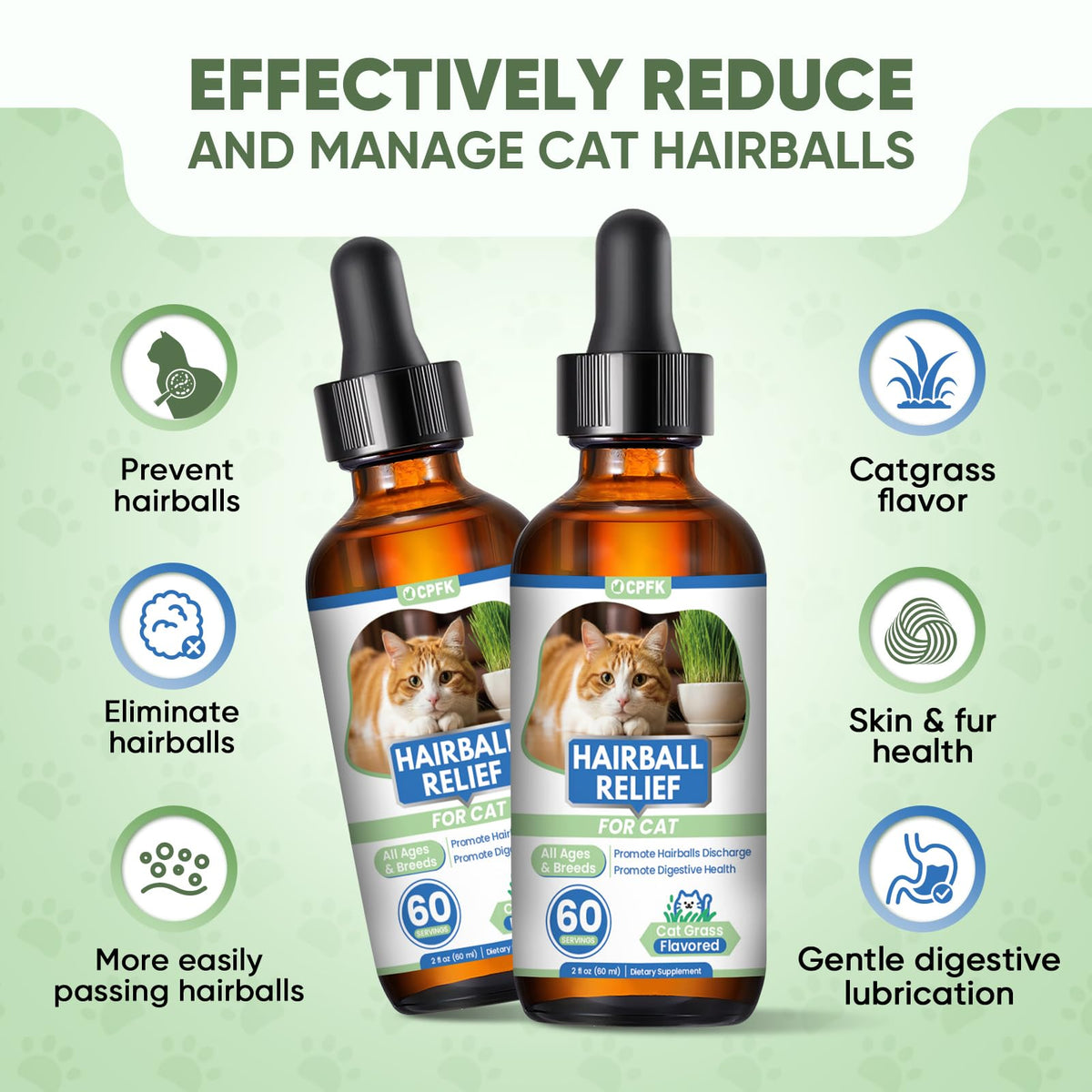 Cat Hairball Remedy Drops 60ml (2 fl oz) 2 Pack C8883