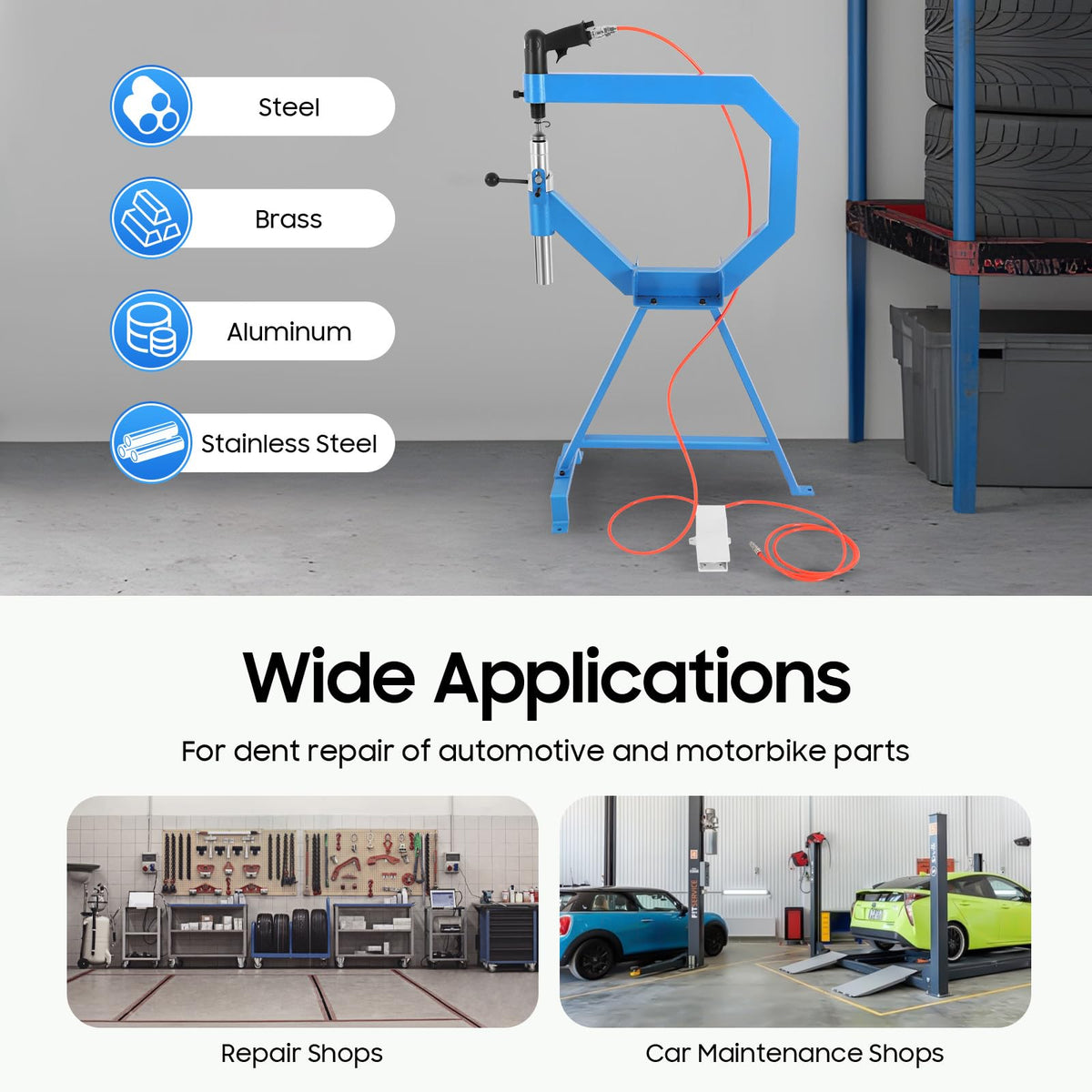 Pneumatic Planishing Hammer with 3 Anvils E2449