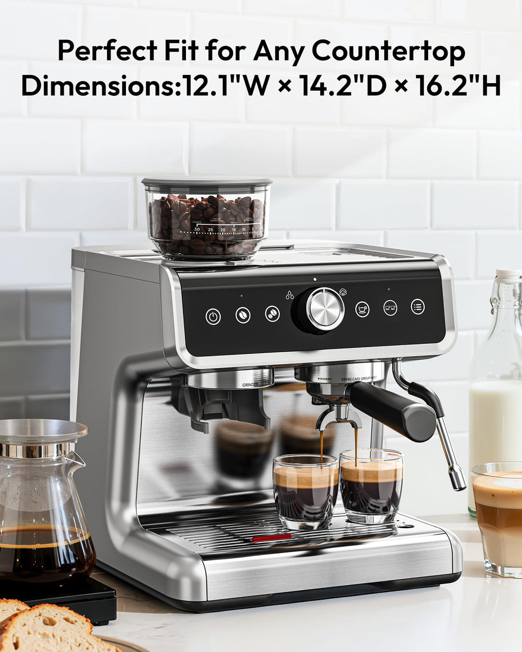 Espresso Machine with Grinder and Milk Frother L7101