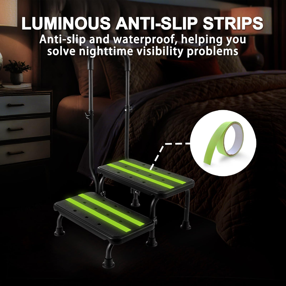 2 Step Stool with Handle and Non-Slip Platform E4553