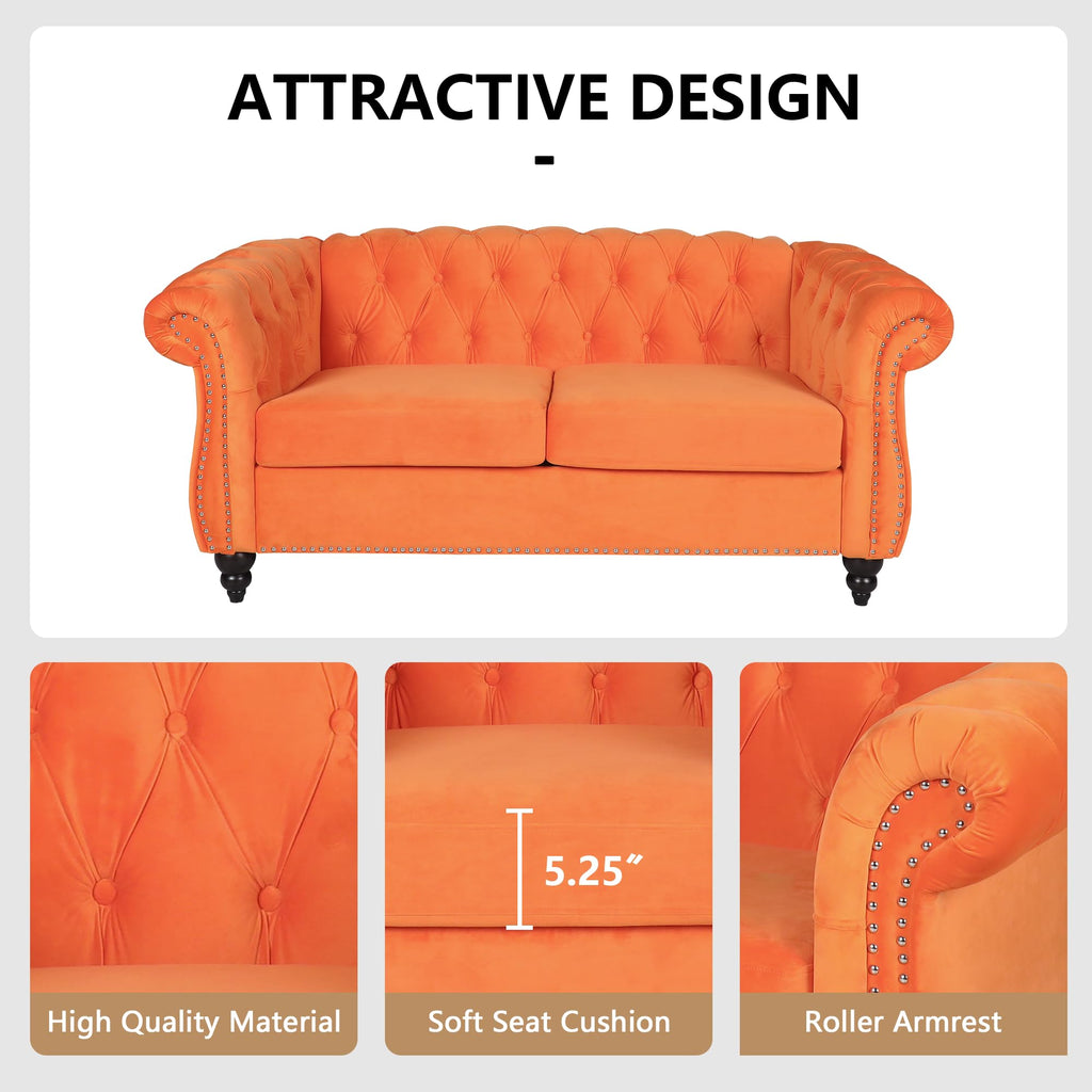 Tufted Velvet 2 Seater Sofa H39009