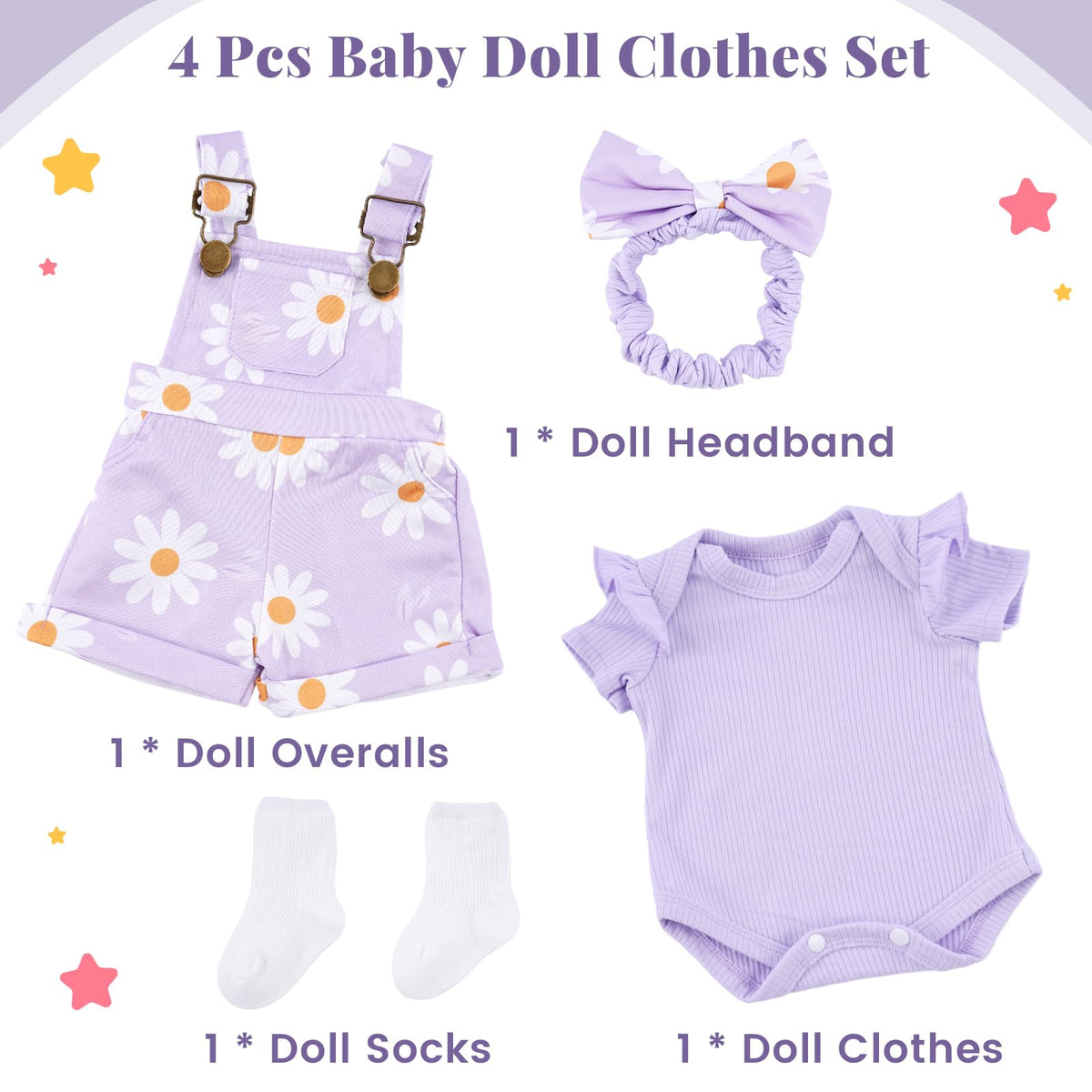 4 Pcs Baby Doll Clothes Set Y3245