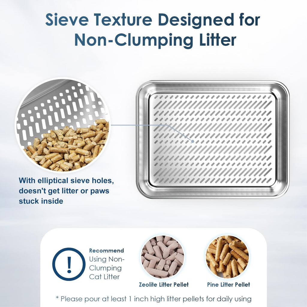 Enclosed Stainless Steel Sifting Litter Box E44171
