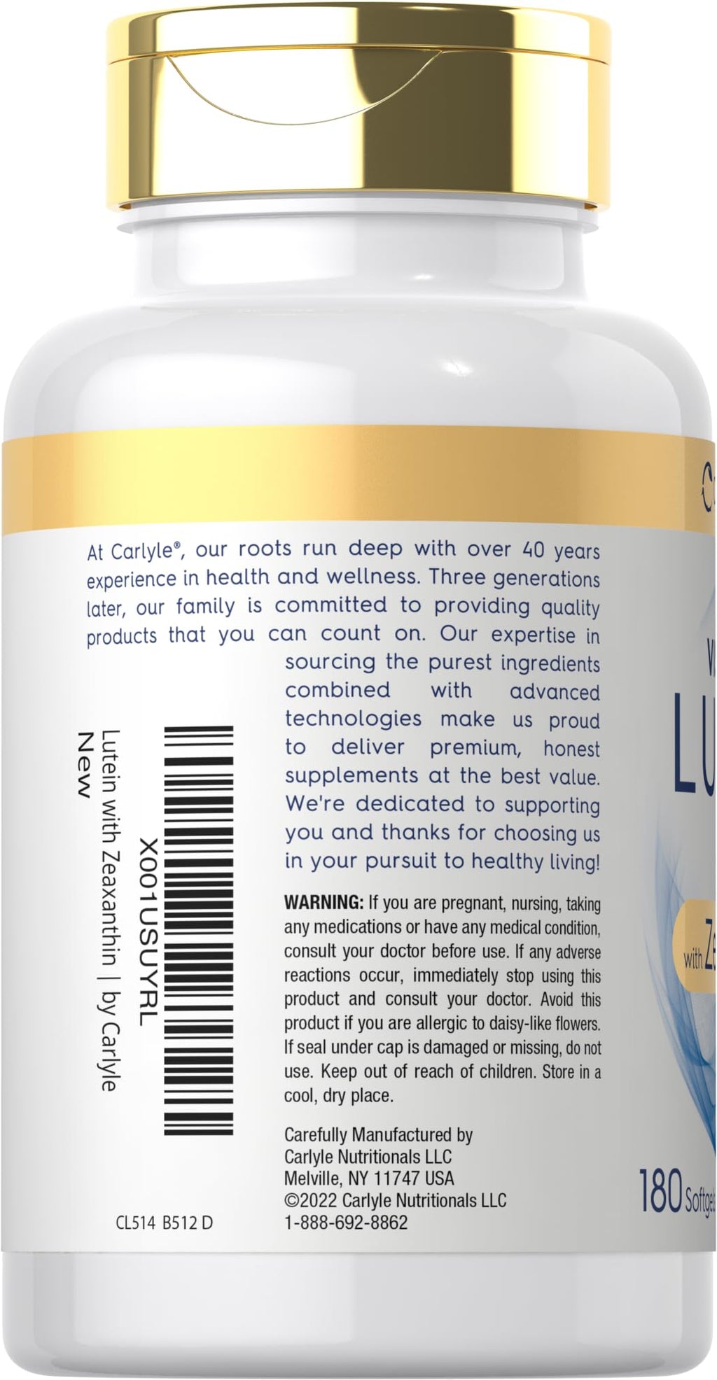 Lutein and Zeaxanthin 40mg 180 Softgels I49239