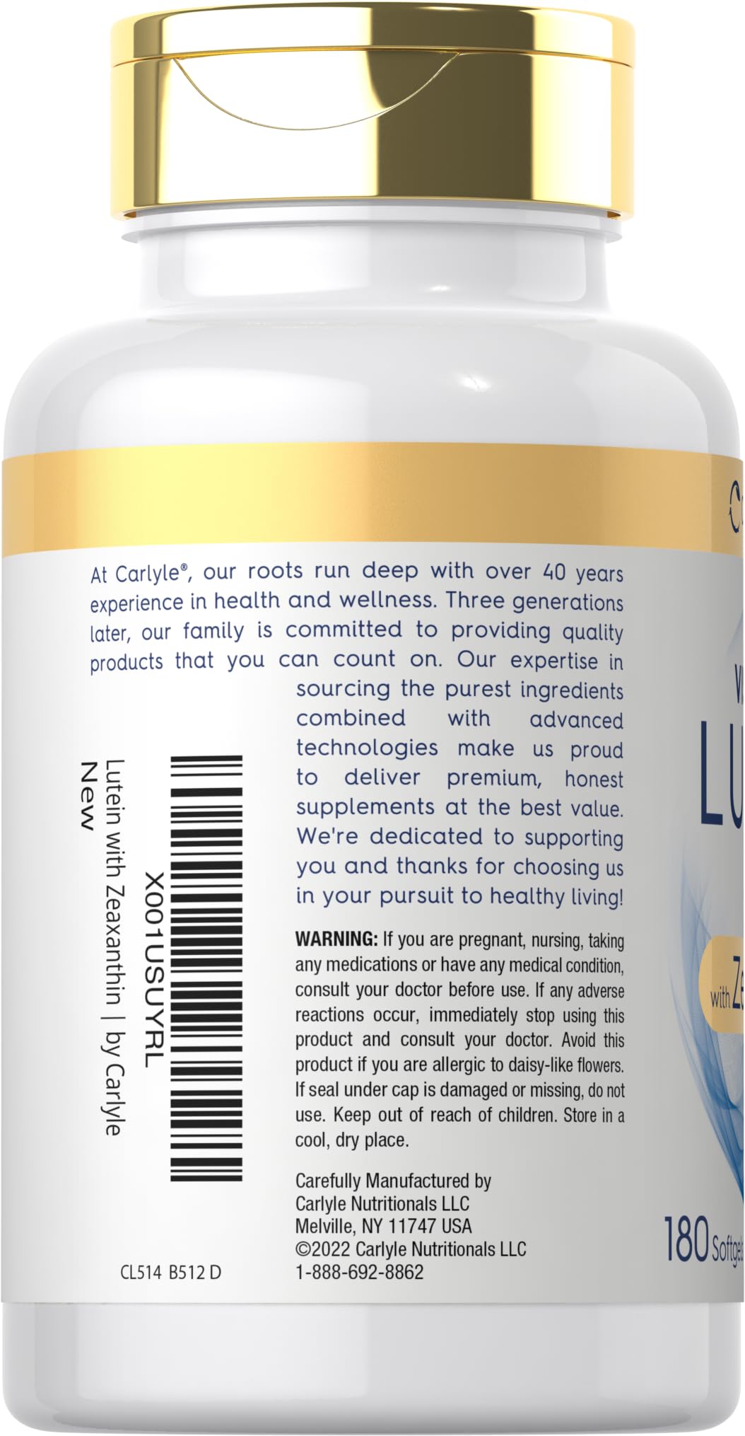 Lutein and Zeaxanthin 40mg 180 Softgels I49239
