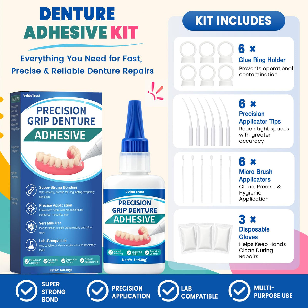 Dental Lab Instant Bonding Dental Glue 1oz C772