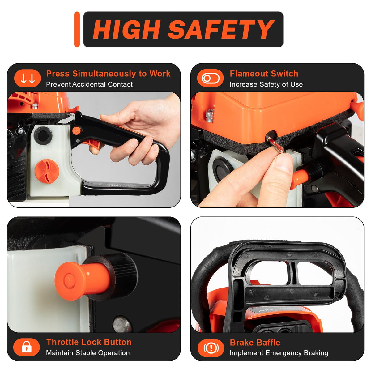 20 Inch 58cc Gas Chainsaw R7221