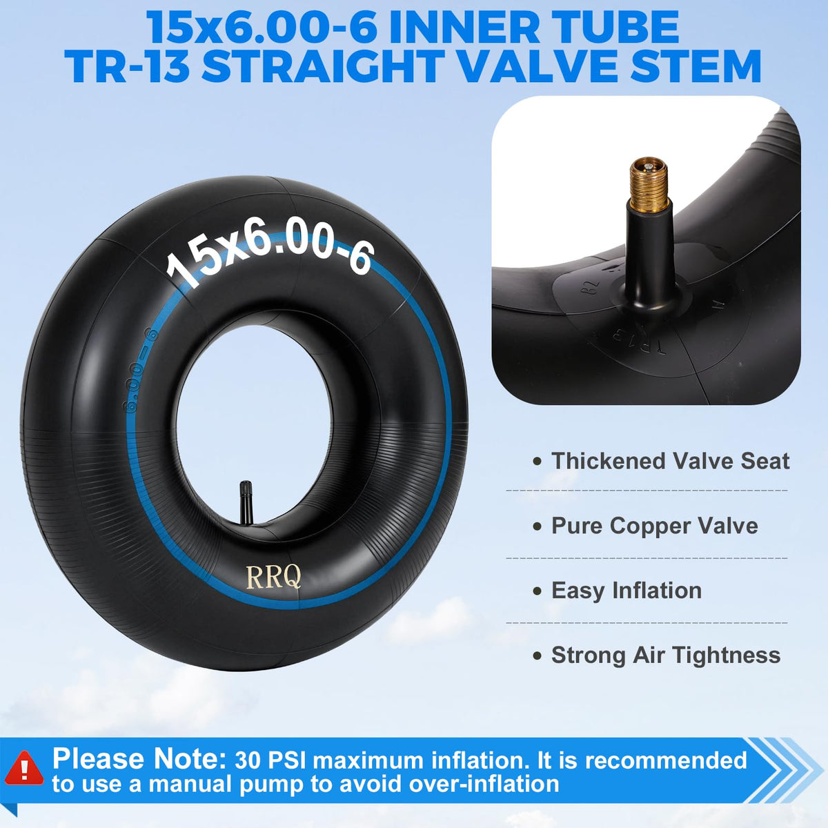 15x6.00-6 Lawn Mower Inner Tube, 2 Pack W64781
