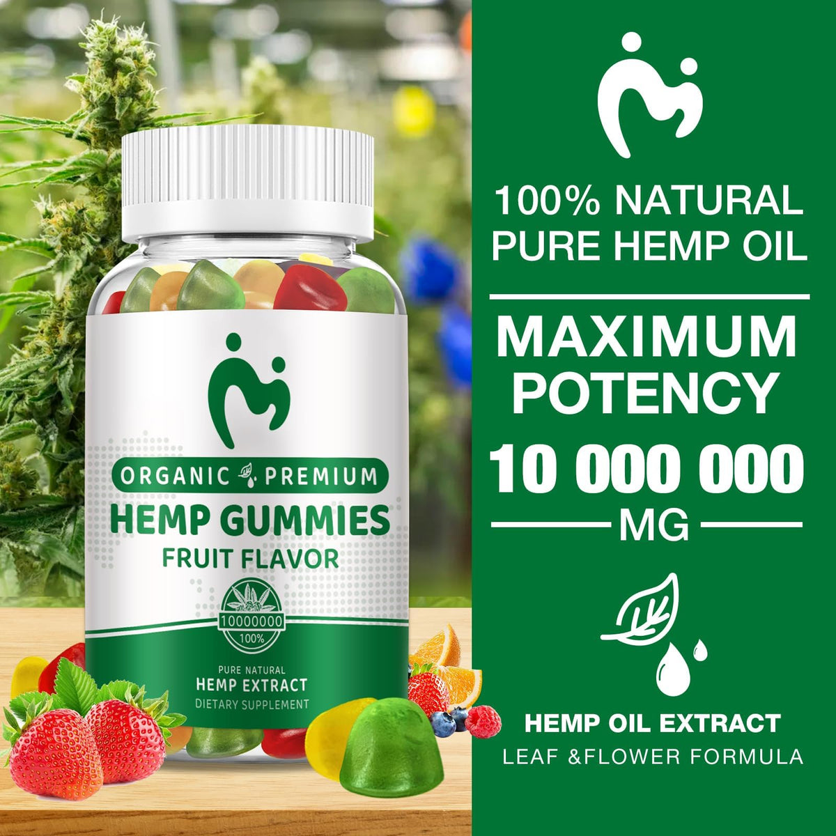 Hemp Gummies Extra Strength Vegan Low Sugar 3 Pack U32272