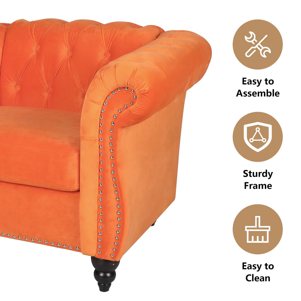 Tufted Velvet 2 Seater Sofa H39009