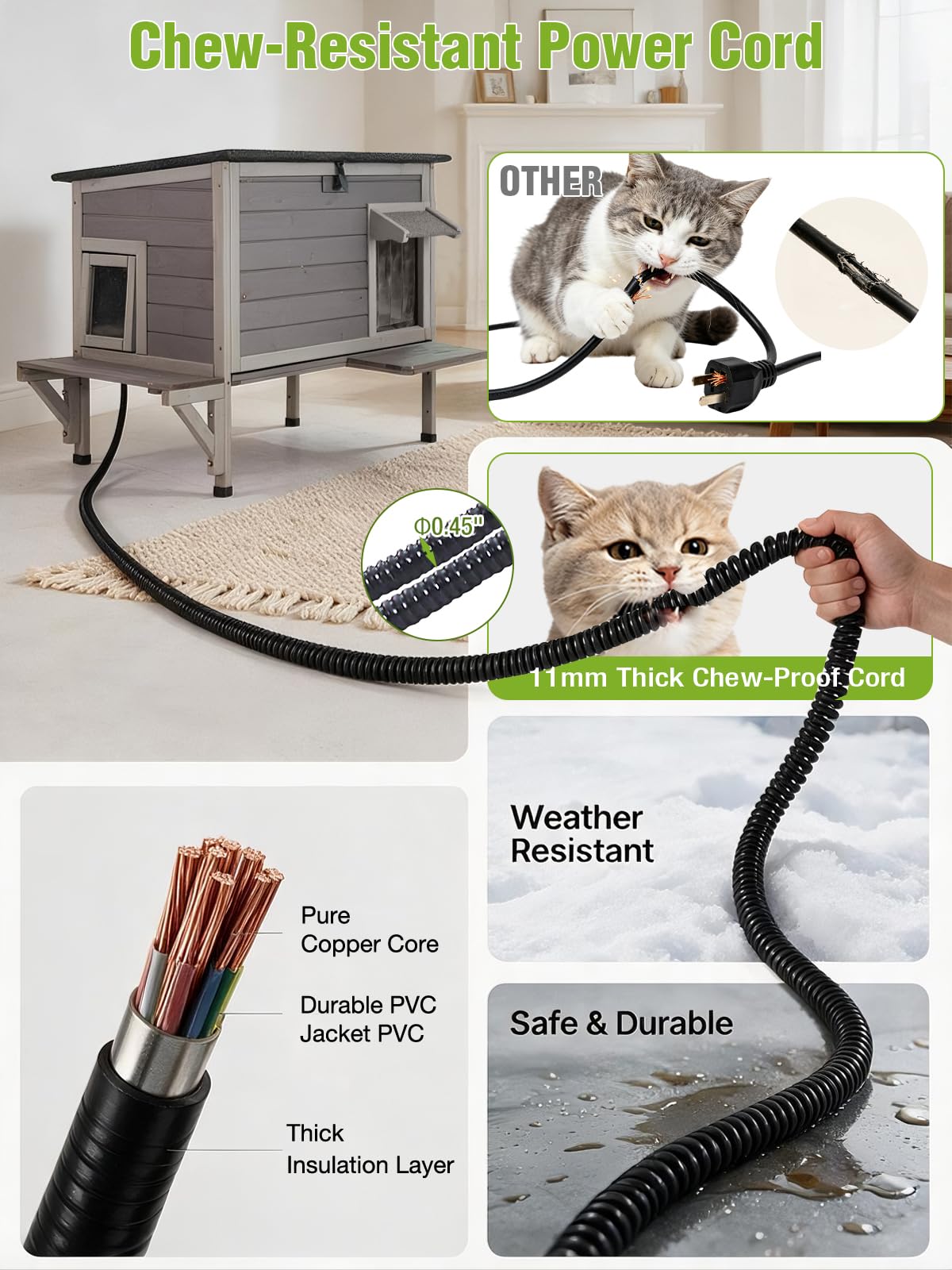 6-Sides Insulated Outdoor Heated Cat House T332