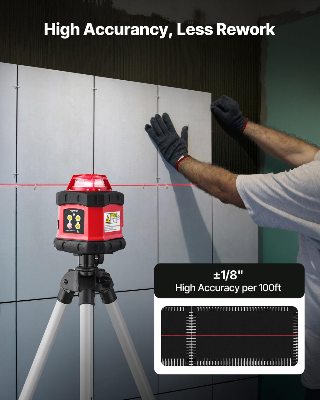 360-Degree Self Leveling Rotary Laser Level Kit with Tripod W9116