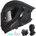 Full Face Motorcycle Helmet DOT Dual Sun Visor H8374