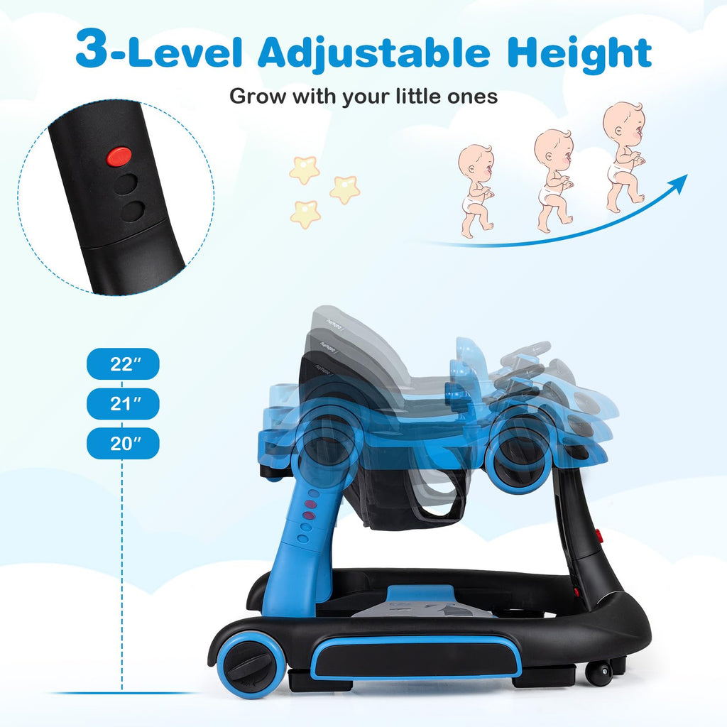 Foldable Adjustable Baby Walker with Wheels Y250