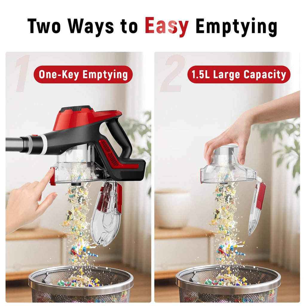 Cordless Stick Vacuum 45Kpa 1.5L Lightweight Handheld Vacuum Y859262