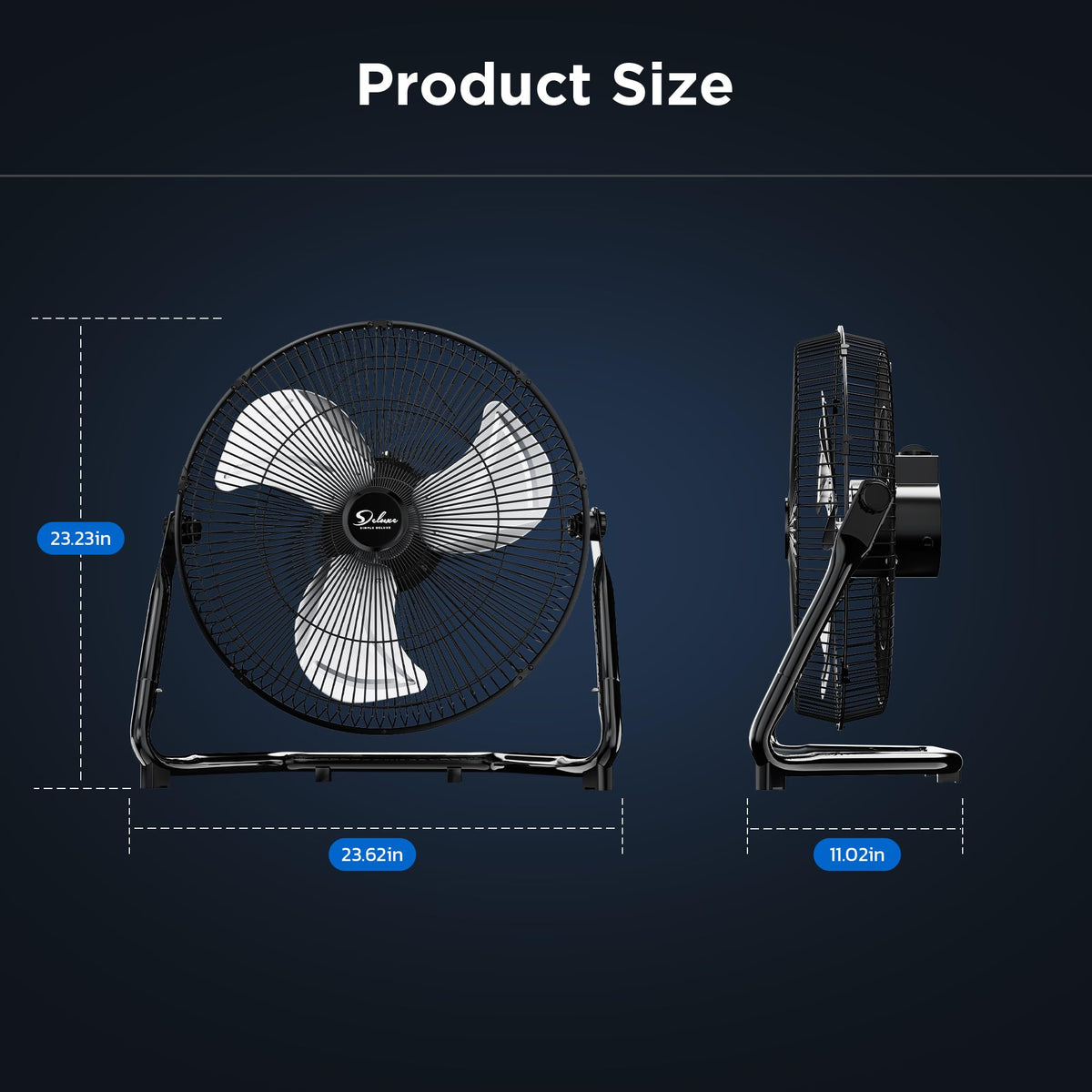 20 Inch 3-Speed Metal Industrial Floor Fan W21135