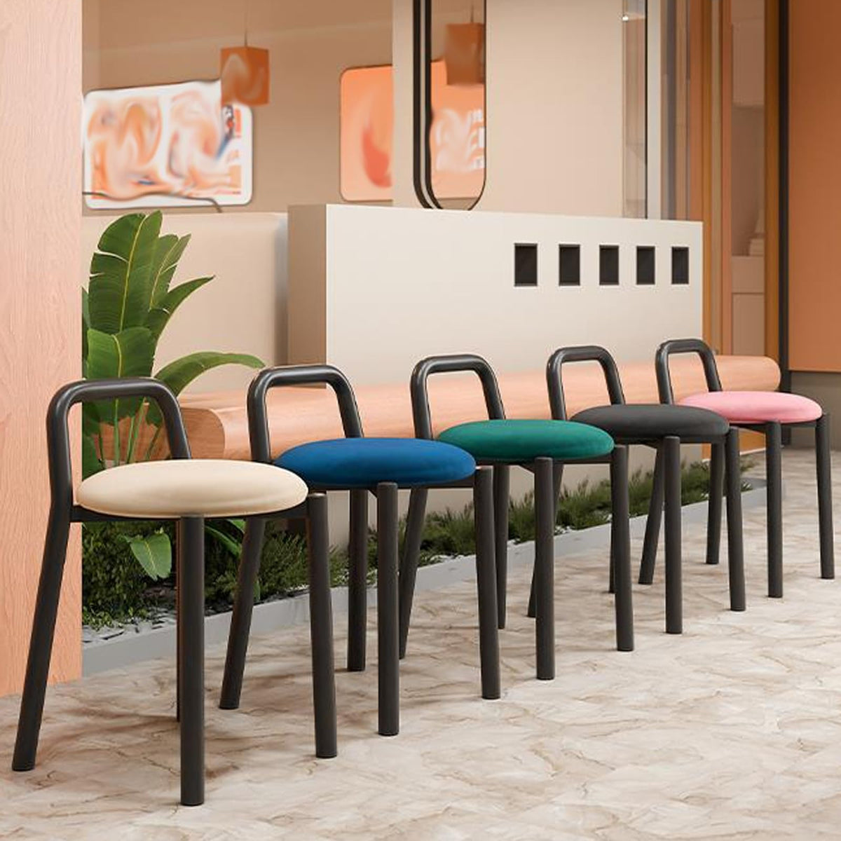Grey 22in Stacking Metal Bar Stools R880673