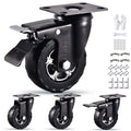 4 Inch Heavy Duty Rubber Caster Wheels Set of 4 with Locking Z15684