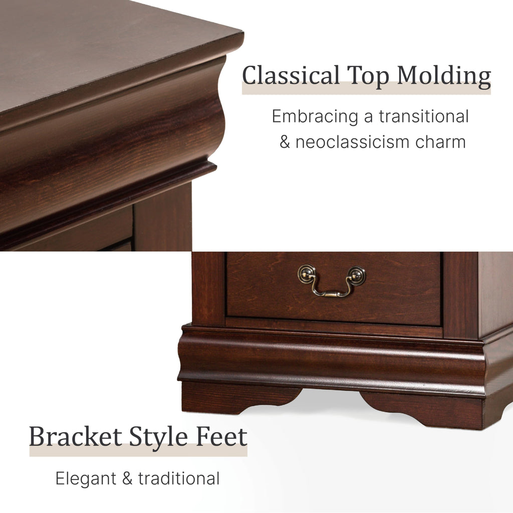 Solid Wood Nightstands Set of 2 with Drawers F335