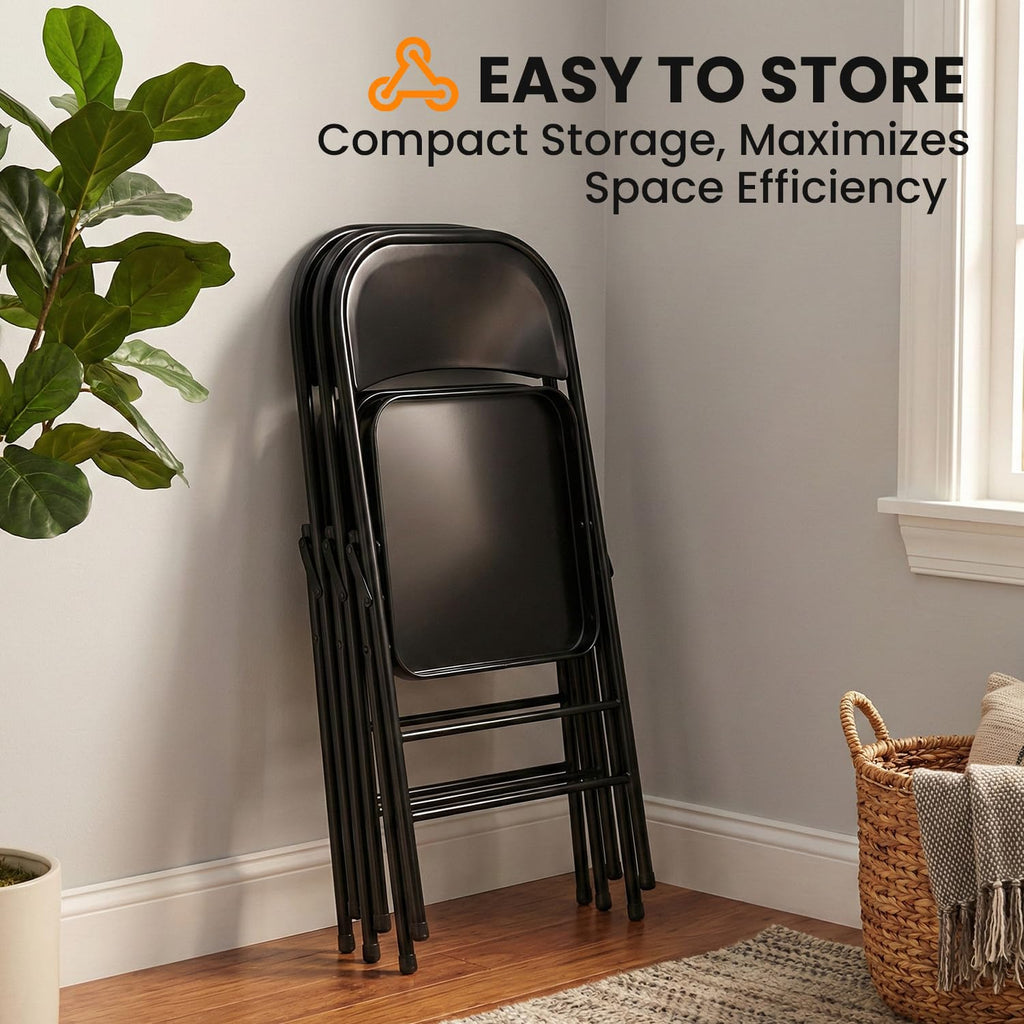10 Pack Black Metal Folding Chairs O154733