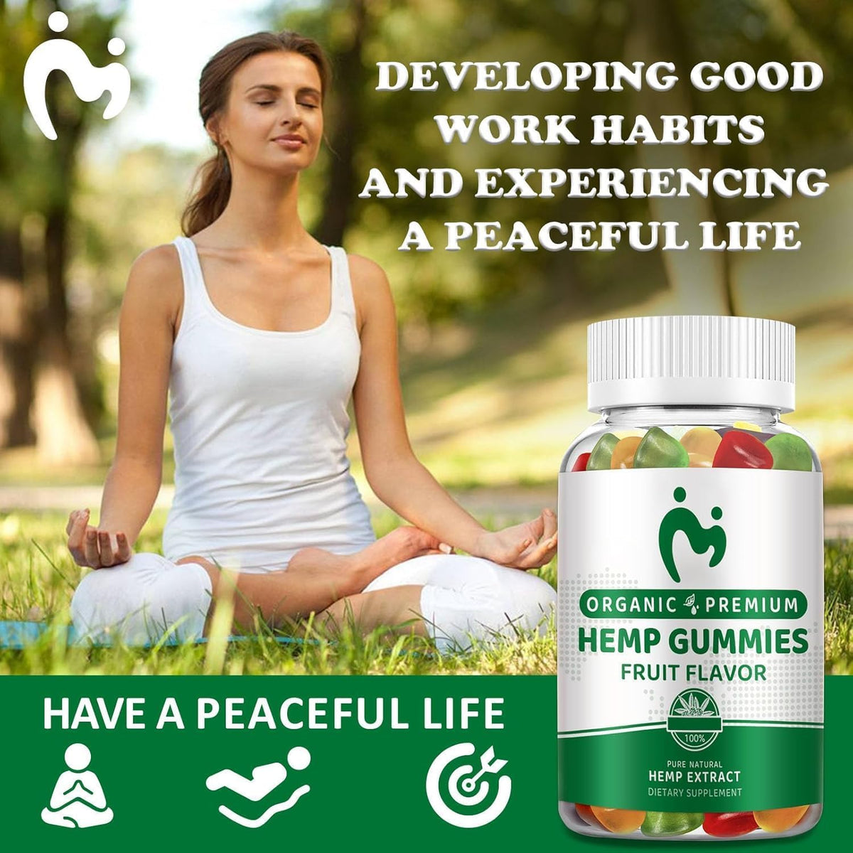 Hemp Gummies Extra Strength Vegan Low Sugar 3 Pack U32272