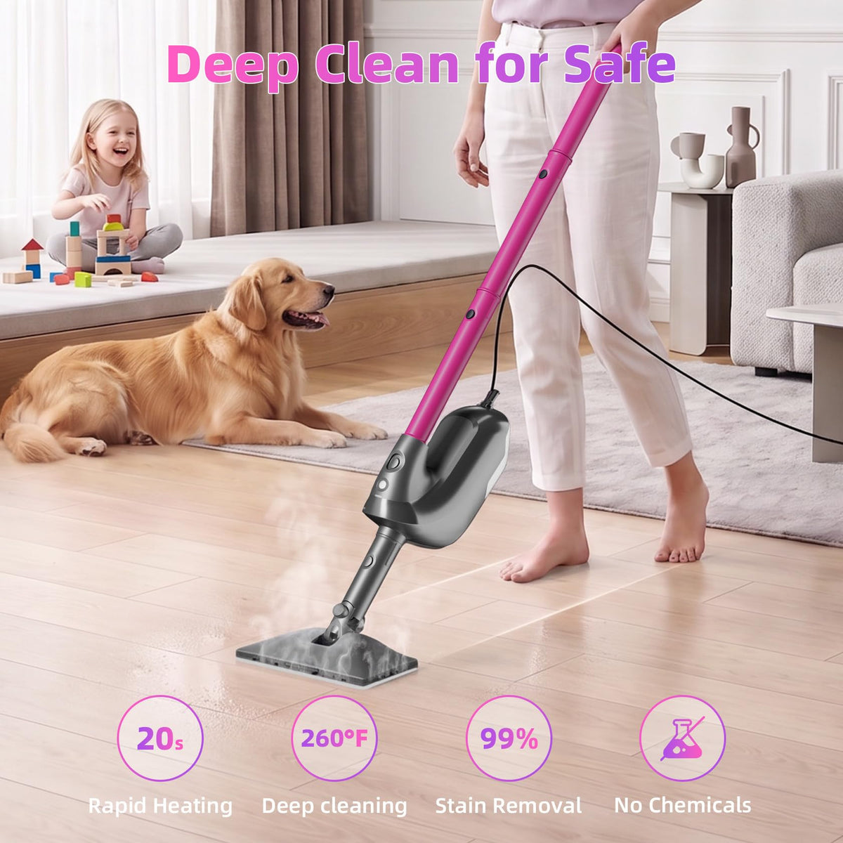 9-in-1 Detachable Handheld Steam Mop W124730