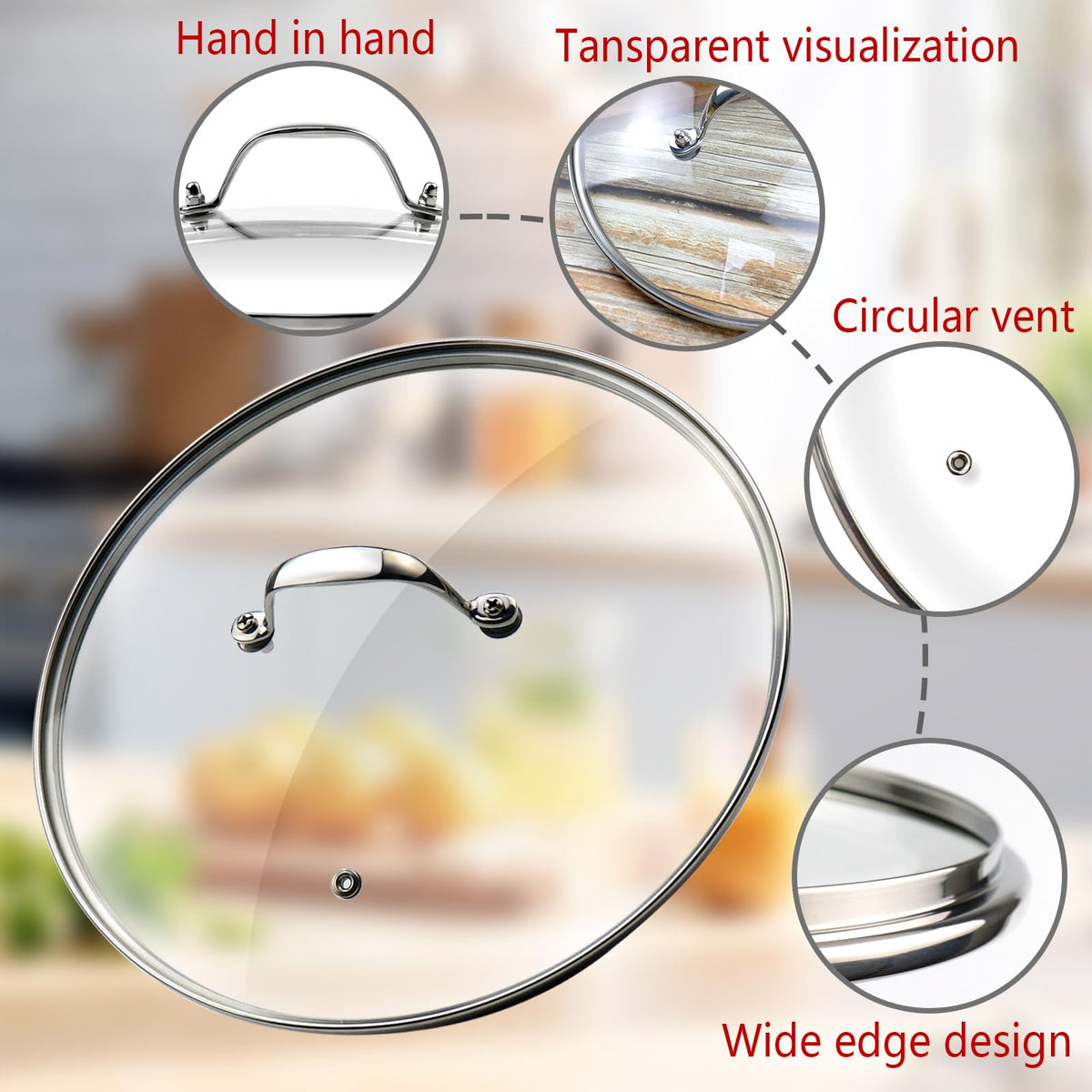 10 Inch Clear Tempered Glass Pan Lid Replacement A907586