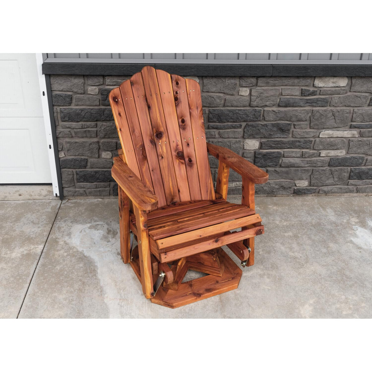 Cedar Adirondack Swivel Glider Outdoor Patio Chair A48947