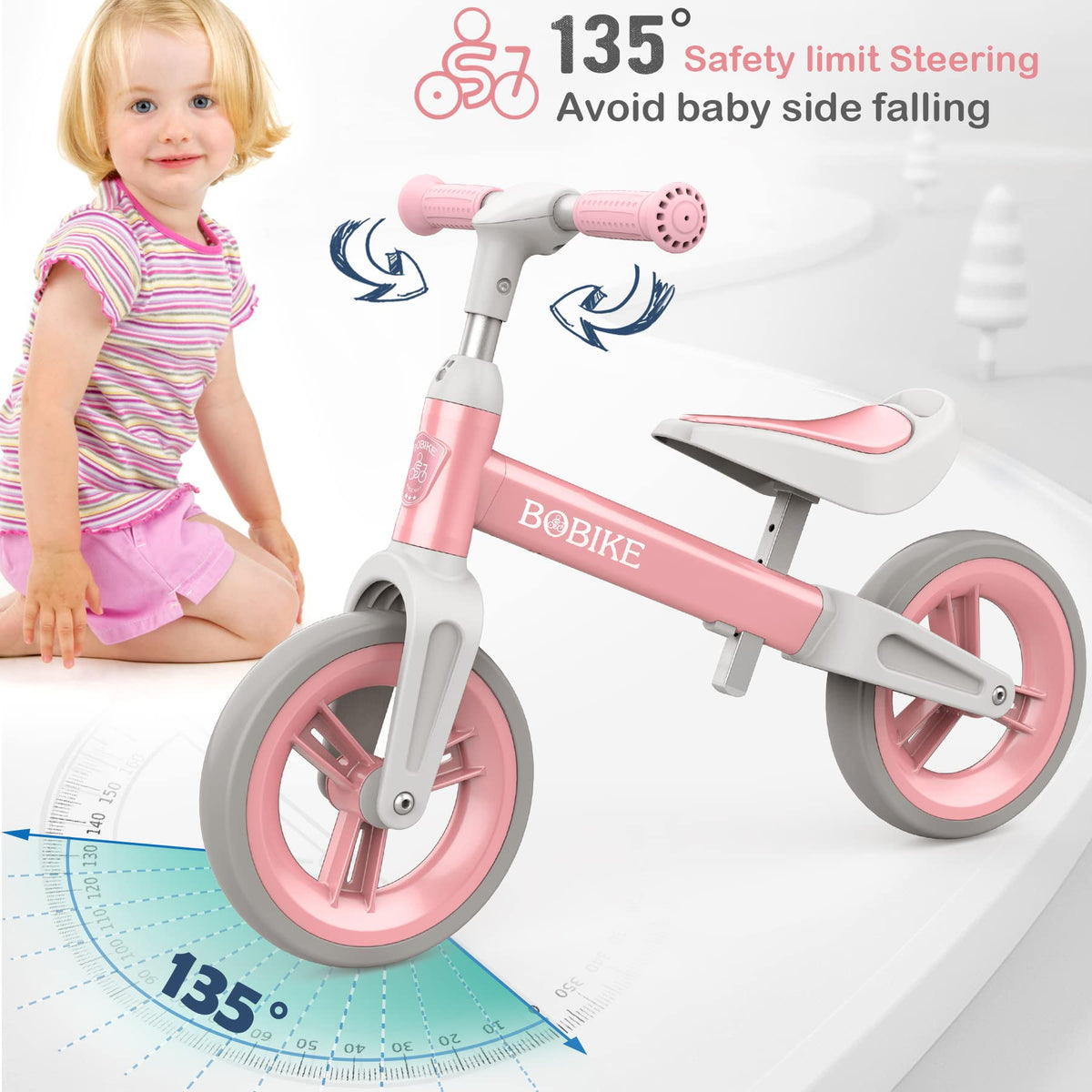 Toddler Balance Bike Adjustable Seat and Handlebar E51673