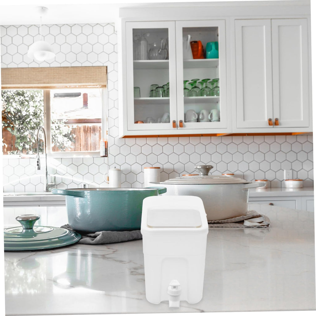 White PP Water Jug with Faucet U871308