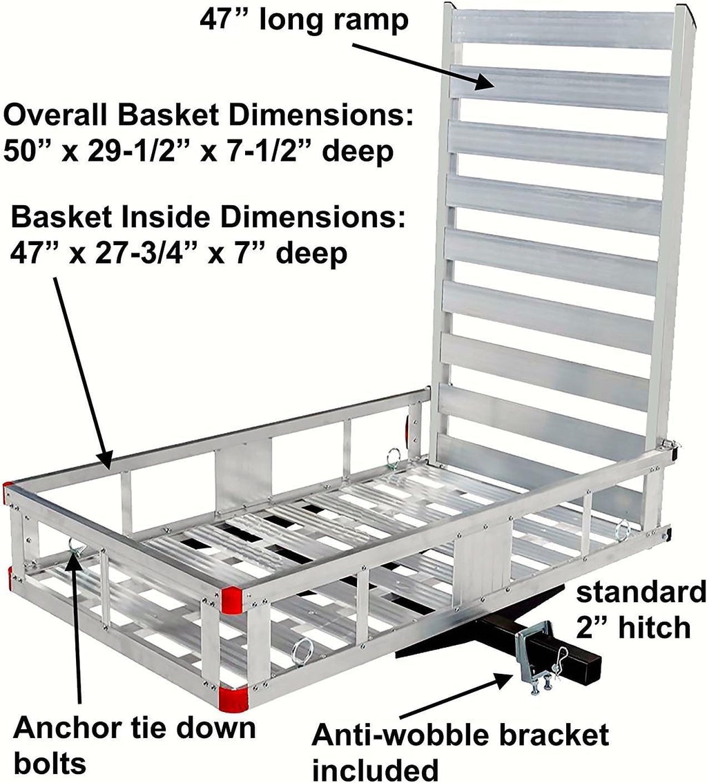 Aluminum Hitch Mount Wheelchair Carrier with 47" Ramp Q229