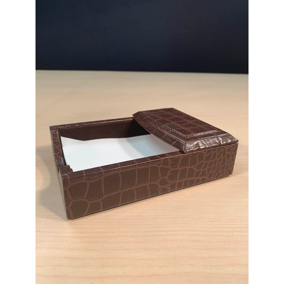 Brown Crocodile Embossed Leather Desk Set F26699