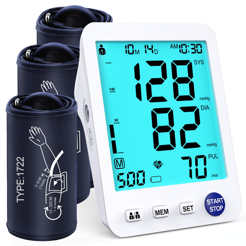 Electronic Blood Pressure Monitor 3 Size Cuffs H542398
