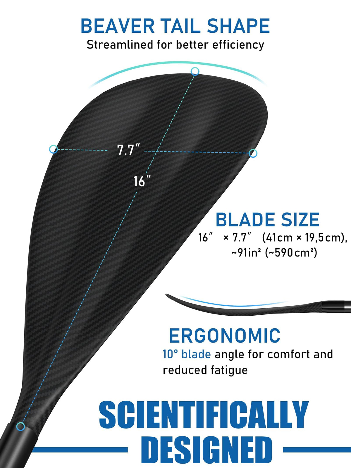 4 Piece Carbon Aluminium Adjustable SUP Paddle 67"-83" C4977