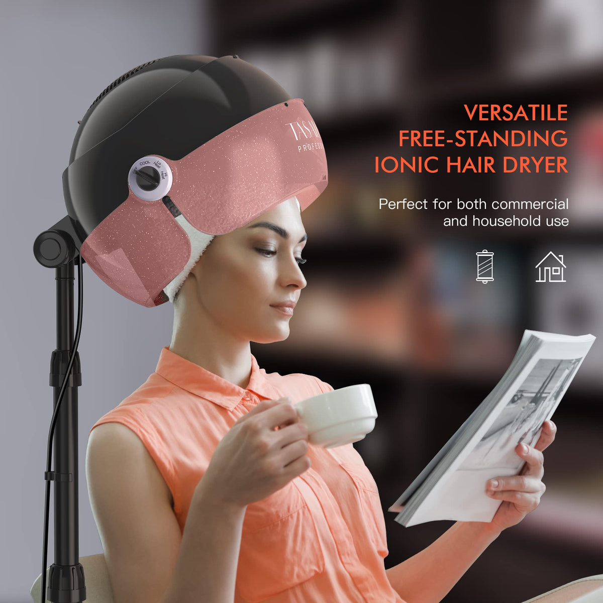 1875W Pink Hooded Hair Dryer F62305