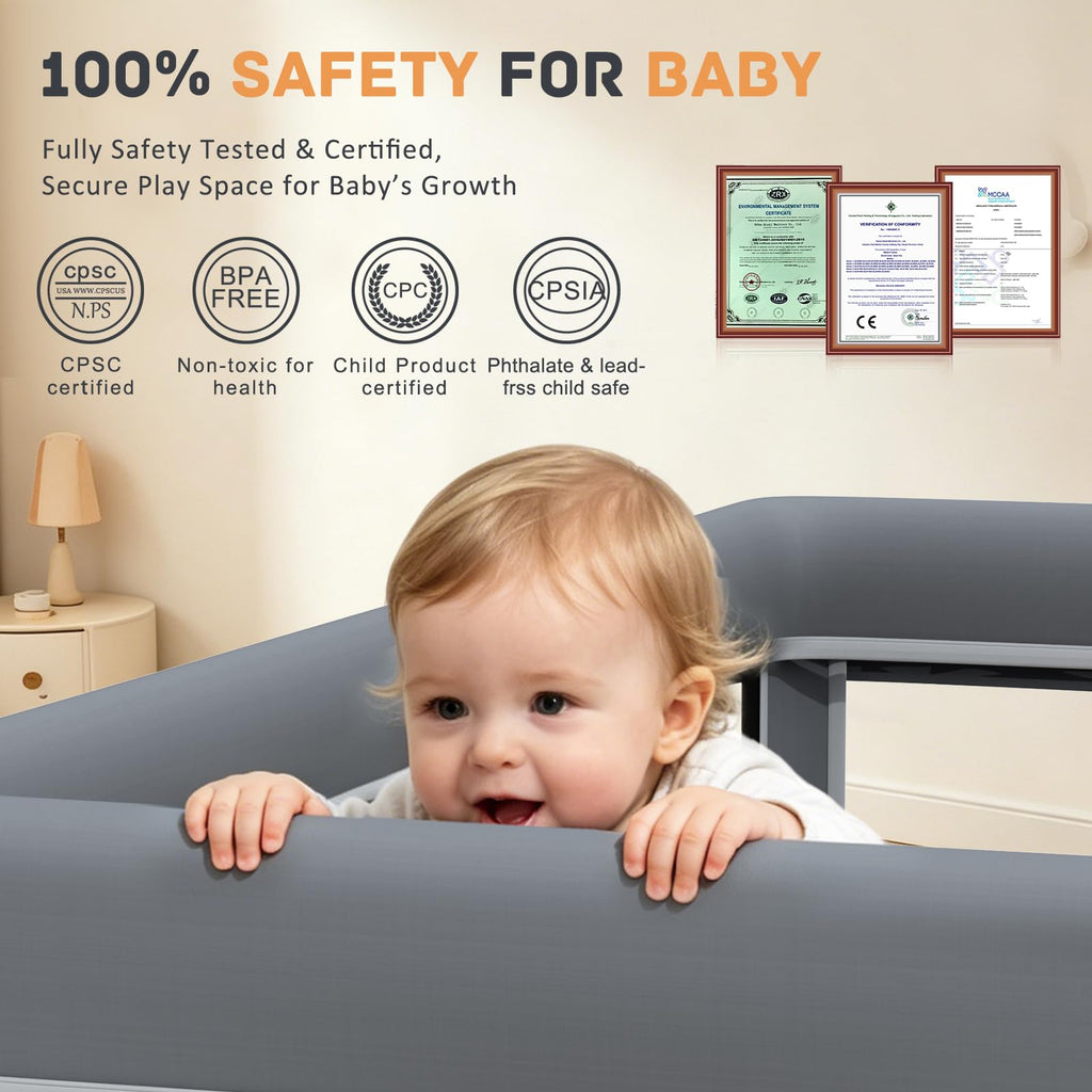 Foldable Baby Playpen with Mat and Ocean Balls U85904