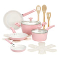 12 Piece Pink Nonstick Ceramic Cookware Set J6869